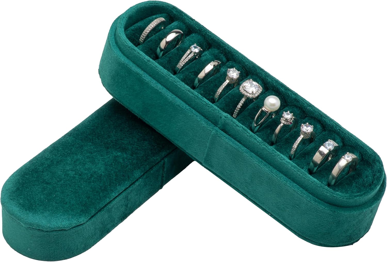 Amazon.com: COWFEX Velvet Small Multiple Ring Box Portable Organizer ...