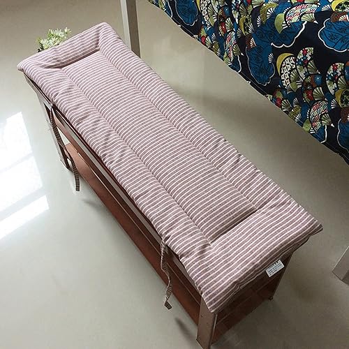 Miniatura 6 de Cojín de banco para interiores y exteriores, cojín de asiento de columpio, cojín para muebles, almohadilla suave para asiento de tumbona con lazos