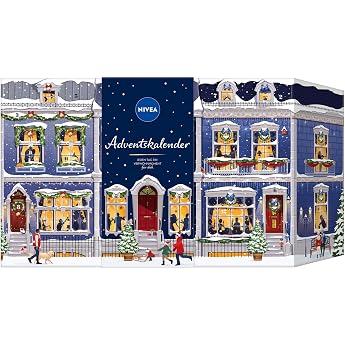 NIVEA Advent Calendar 2022 for 24 Unique Pampering Moments Christmas Calendar with Selected Care Products & Accessories Care Set for the Advent Season Blue 916.0 ml