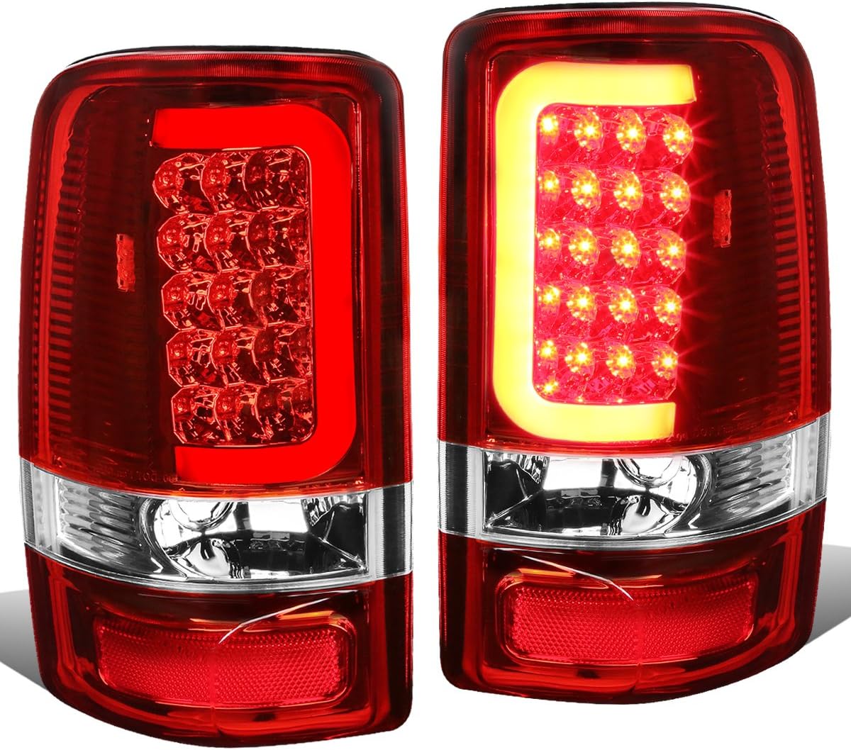 Nakuuly Tail Light Compatible With 2000-2006 Chevy Suburban 1500 2500 Tahoe GMC Yukon XL Denali Driver And Passenger Side Taillights Red Clear Rear Brake Lamp W/O Bulbs Harness - Foto 10