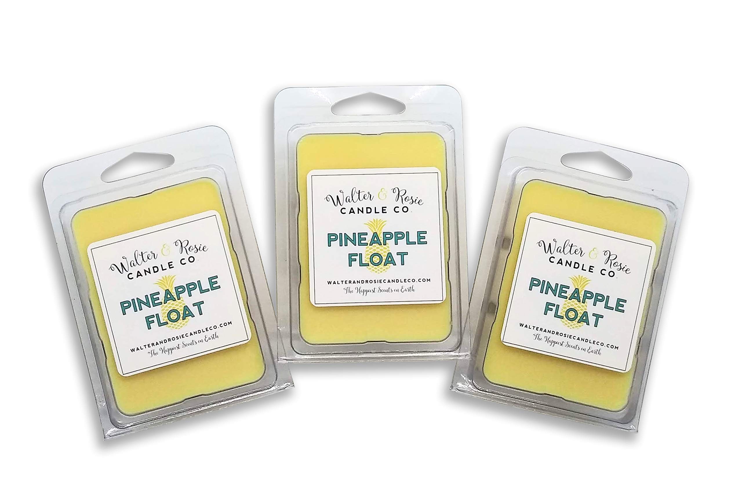 Walter & Rosie Candle Co. - Pineapple Float - 3 Pack - Wax Melt Inspired by Disney Scents & Dole Whip - The Happiest Scents on Earth - Paraffin & Soy Blended - Up to 18 Hrs