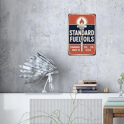 Miniatura 5 de Standard Fuel Oils Standard Oil Company tin sign Vintage Fuel and Oil Metal Sign Print Aesthetic for Garden Yard Bar Porch Home Bedroom Kitchen Wall