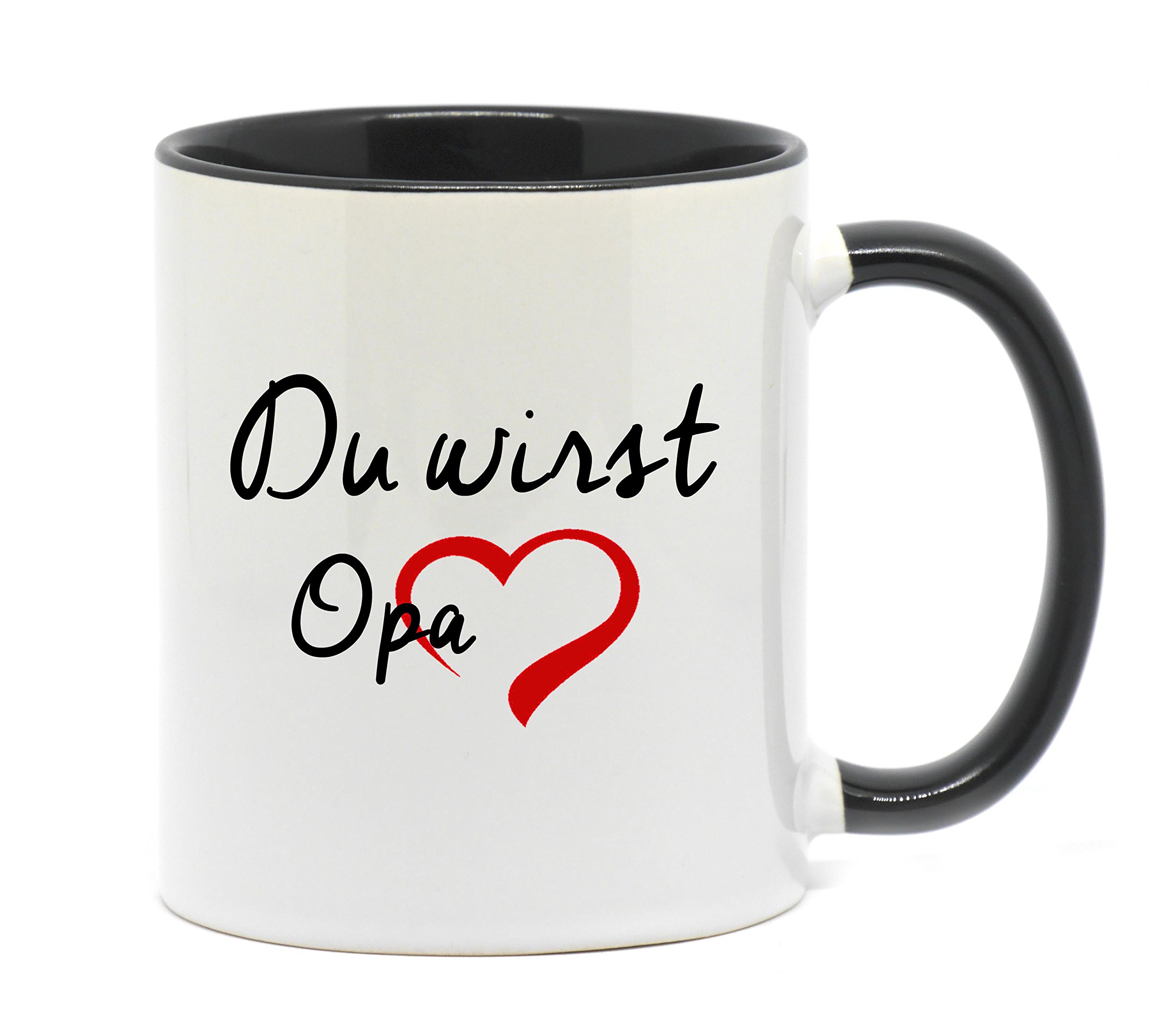 2 Tassen "Du Wirst Oma" + "Du Wirst Opa" Set – Spülmaschinengeeignet, Beidseitig Bedruckt