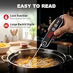 TempPro TP18 Ultra Thermomètre à lecture instantanée rapide avec thermocouple alimentaire Thermometer pour le grillage BBQ Thermomètre d'huile de friture profonde (précédemment) ThermoPro) | Thermomètre de cuisson avec affichage rétroéclairé, sonde de viande pop-up, Therm alimentaire