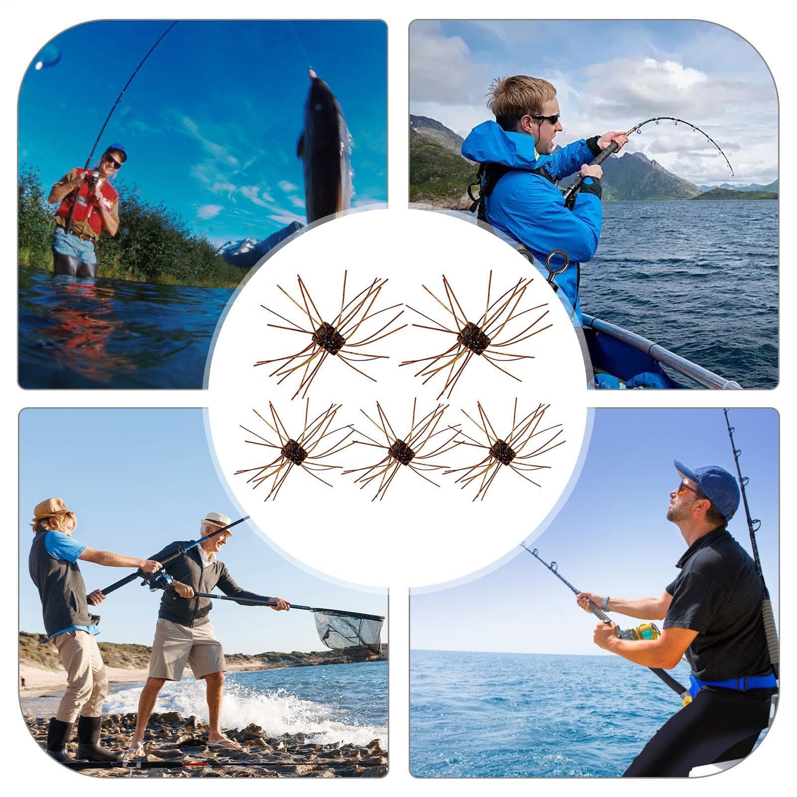 Flauschiger Würfel Angelköder Für Barsch 5 Stück Seeigel Langsam Sinkend | Seeigel-Köder Für Angler und Einsteiger, im Freien, an Flüssen, Bächen, Stauseen und entlang der