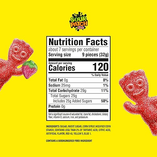 Miniatura 2 de SOUR PATCH KIDS Caramelos suaves y masticables de fresa, caramelos a granel, bolsas de 12-8 onzas