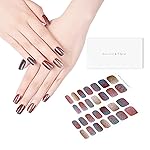 DANNI & TONI Semi Cured Gel Nail Strips Metallic Multicolor Glitter Gradient Gel Nail Wraps Gift for Woman | Twilight