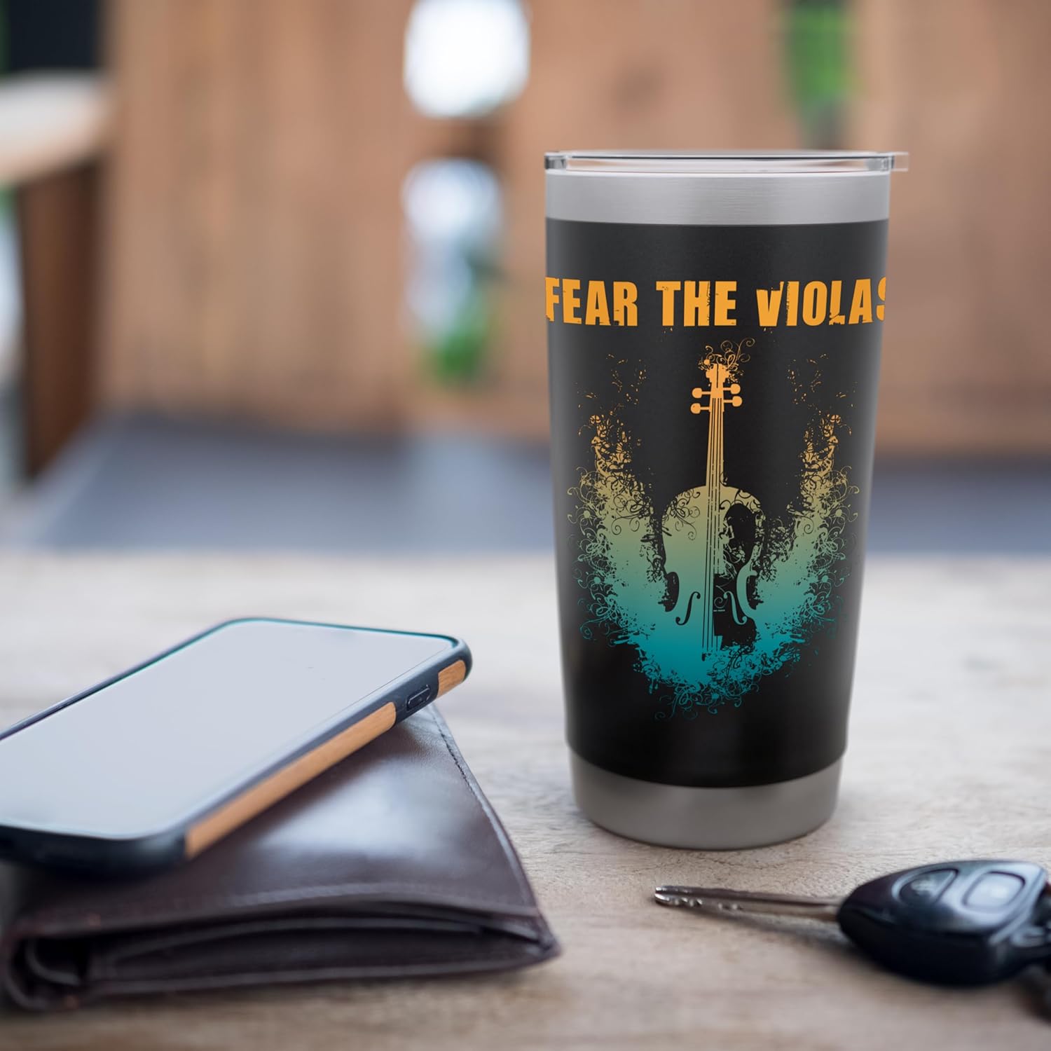 Fear The Violas - Viola Player Jazz Music Orchestra Stainless Steel Insulated Tumbler - Image 7