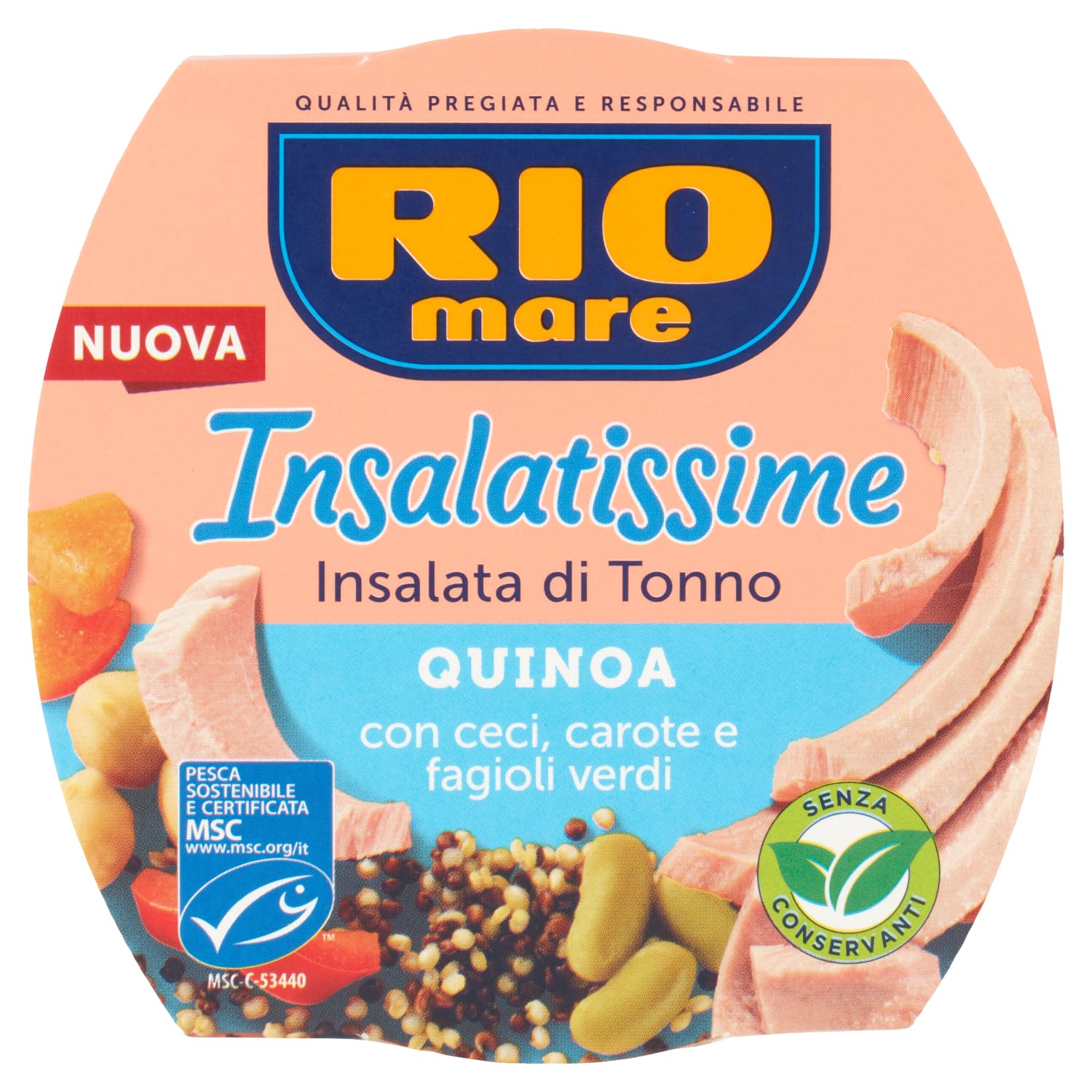 Rio Mare Insalatissime Thunfischsalat Quinoa 16 x 160g - Thunfisch-Salat mit Kichererbsen, Karotten und grüne Bohnen - Fertiggericht + Beni Culinari Kostenloser Schlüsselanhänger