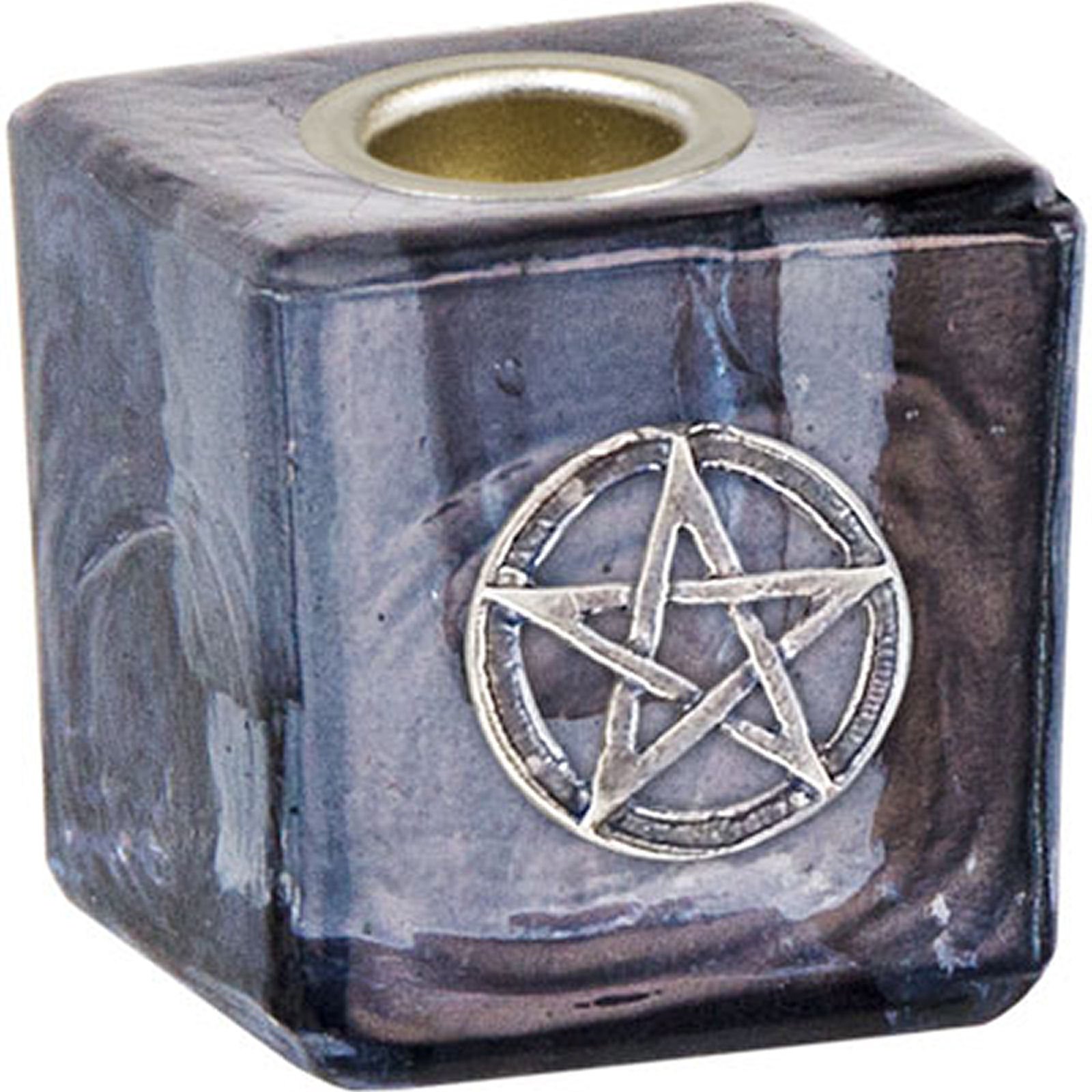 New Age Source Mini Candle Holder Pentacle Black (Each)