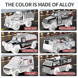 NIPLOOOW Toddler Boys Toys for 3 4 5 6 Years Old, Police Truck Vehicle Toy Set with Play Mat and Die-Cast Toy Car, Transport Carrier Truck for Kids, Birthday Gifts Toys for 3 4 5 6 7 8+ Year Old Boys