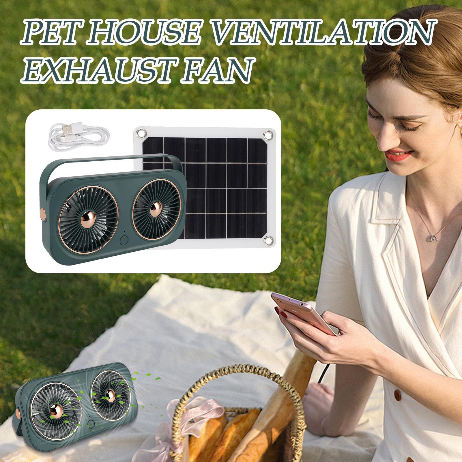 Ventilateurs solaires pour la maison | Ventilateur d'échappement pour poulailler, avec batterie, économe en énergie, portable, résistant aux intempéries, pour serre, abri de jardin, grange