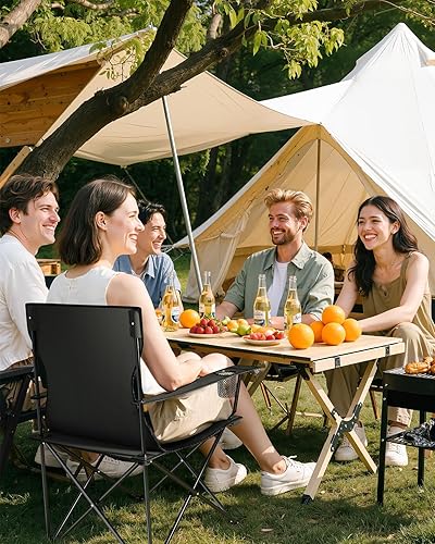 Miniatura 35 de Silla ligera plegable sillas de camping, silla de mochilero sillas de senderismo ultraligeras, sillas de camping compactas, capacidad de peso de 176