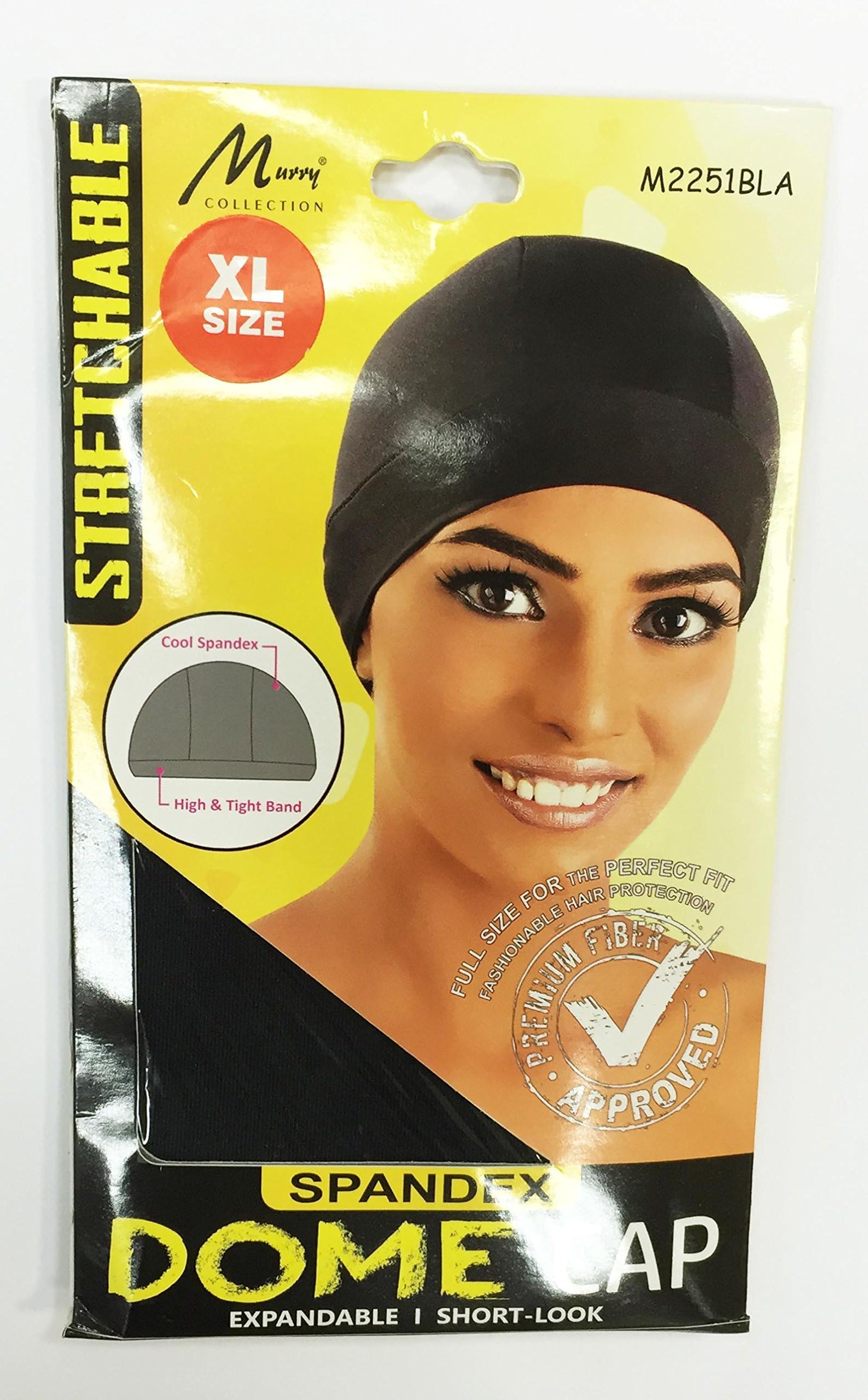 Murry Collection Spandex Dome Cap Breathable/Short-Look XL Style M2251Black