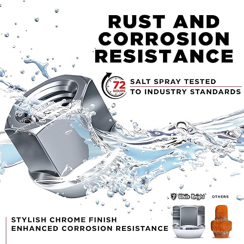 Miniatura 3 de White Knight 1304 tuerca de taco de bellota de aumento del borde abierta, con tamaño de rosca de 12"-20 con acabado de zinc, paquete de de 4, Zinc