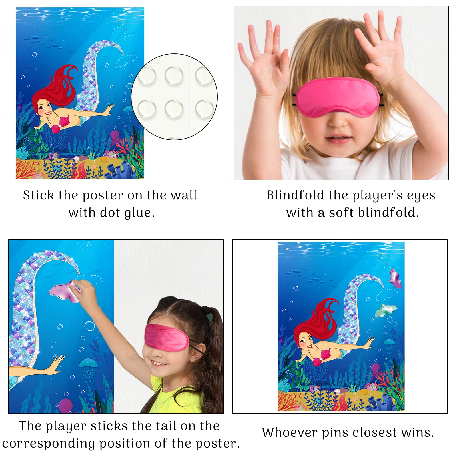 Snapklik.com : Morcheiong Pin The Tail On The Mermaid Birthday Party Game