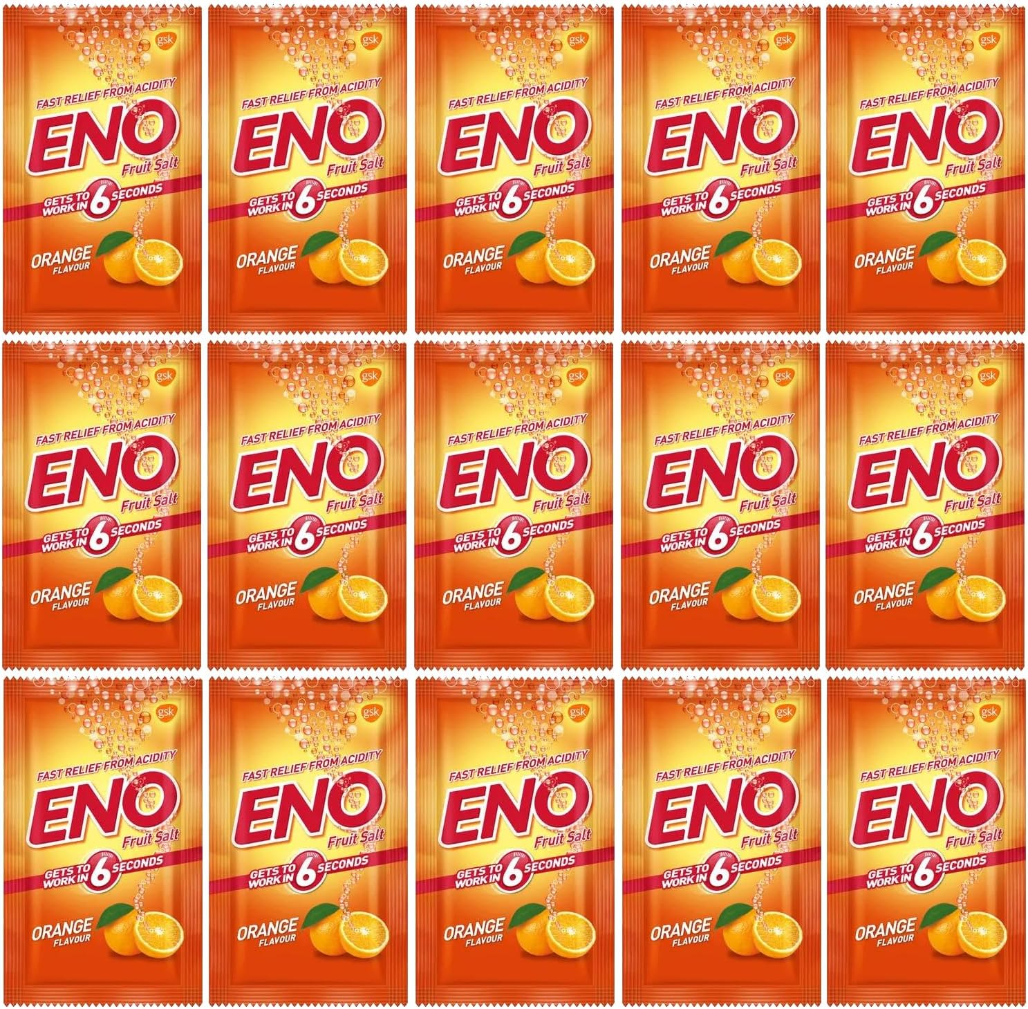 Eno Fruit Salt Orange Antacid Powder Baking Soda for Indigestion