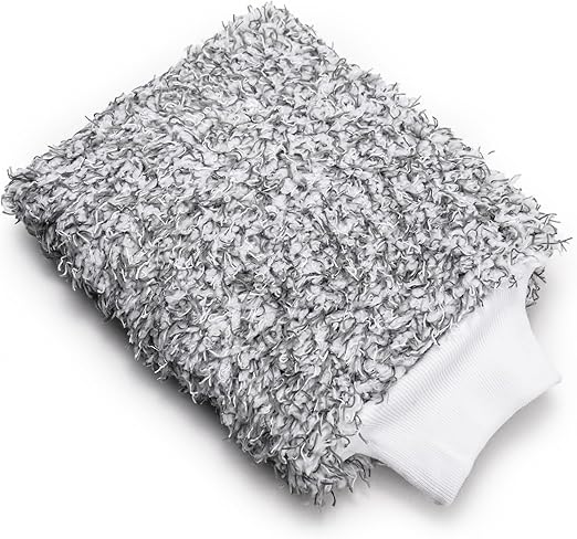 Blackline Microfiber Car Wash Mitt -Premium Scratch Free Microfiber Wash Mitt For Car Cleaning|Car Detailing Accessory Works With Bucket, Car Shampoo, or Foam Cannon | 70%/30% Microfiber Blend, 9"x11"