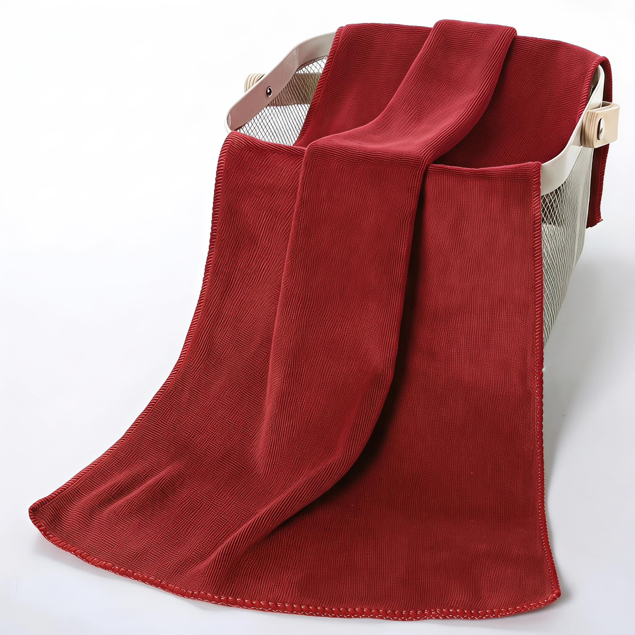 Toalla de microfibra de 120 x 50 cm, compacta y de secado rápido, toalla deportiva para fitness, toalla de viaje, compacta como toalla de baño, rojo