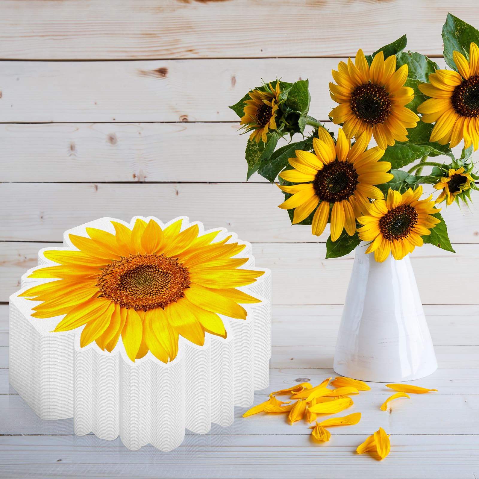 Oscar And Bromley Servietten Mit Sonnenblumen – 20 Stück, 3-lagig, Grüner Hintergrund