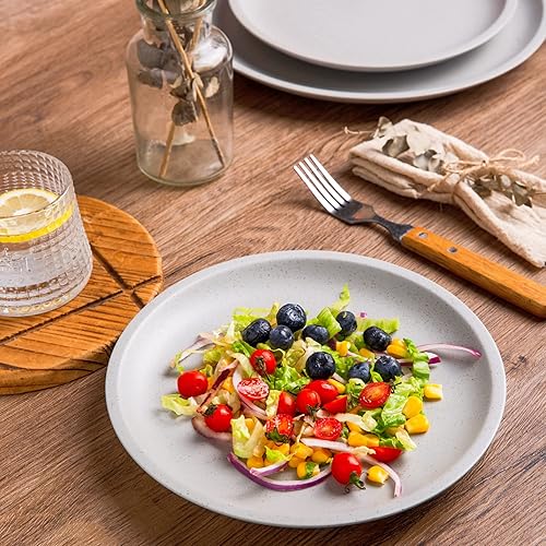 Miniatura 4 de GBHOME Juego de vajilla de cerámica, platos y cuencos de cerámica hechos a mano moteados, altamente resistentes a las astillas y a los arañazos,