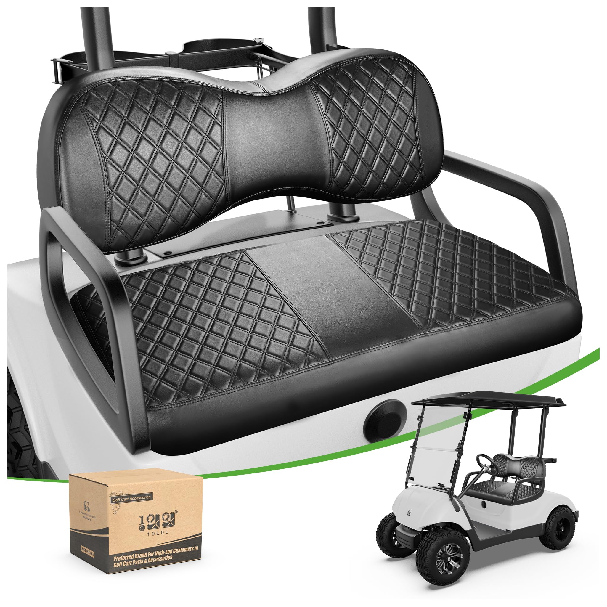 ZOOMYIN Golfwagen-Sitzbezüge Für Yamaha Drive/Drive2 – Vinyl-Leder, Wasserdicht, Diamantmuster
