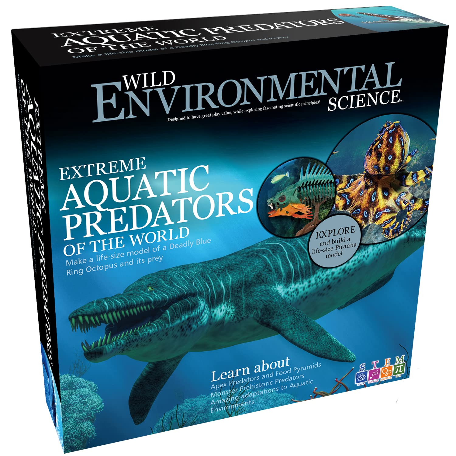 WILD! Science WILD ENVIRONMENTAL SCIENCE - Extreme Aquatic Predators of The World - For Ages 6+ - Create and Customize Models and Dioramas - Study the Most Extreme Animals (WES/951)