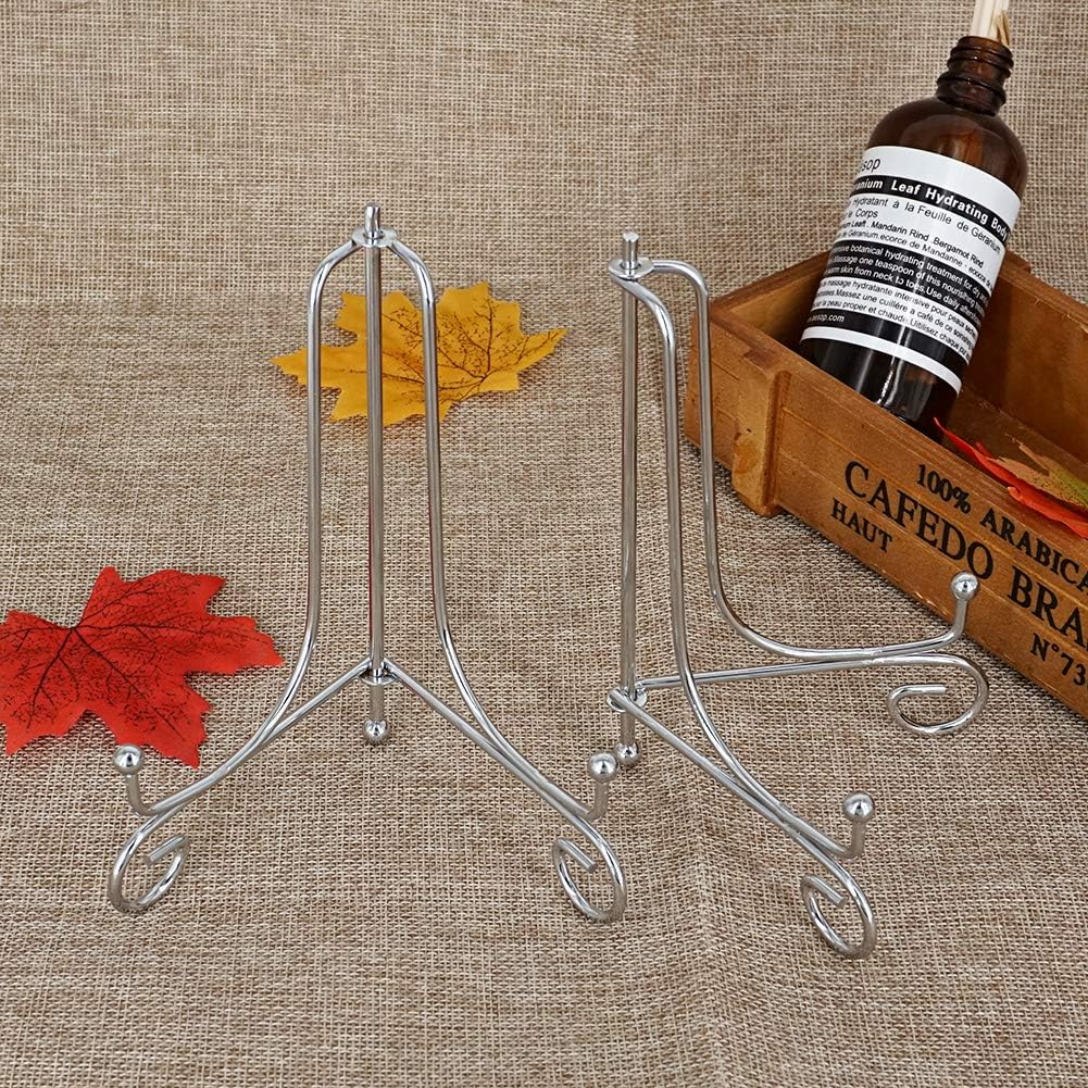 6 Inch Silver Iron Plate stand Holder Easel Display stand for Plate,Picture,Photo and more,4 pcs, 6 inch(4pc) - Image 5