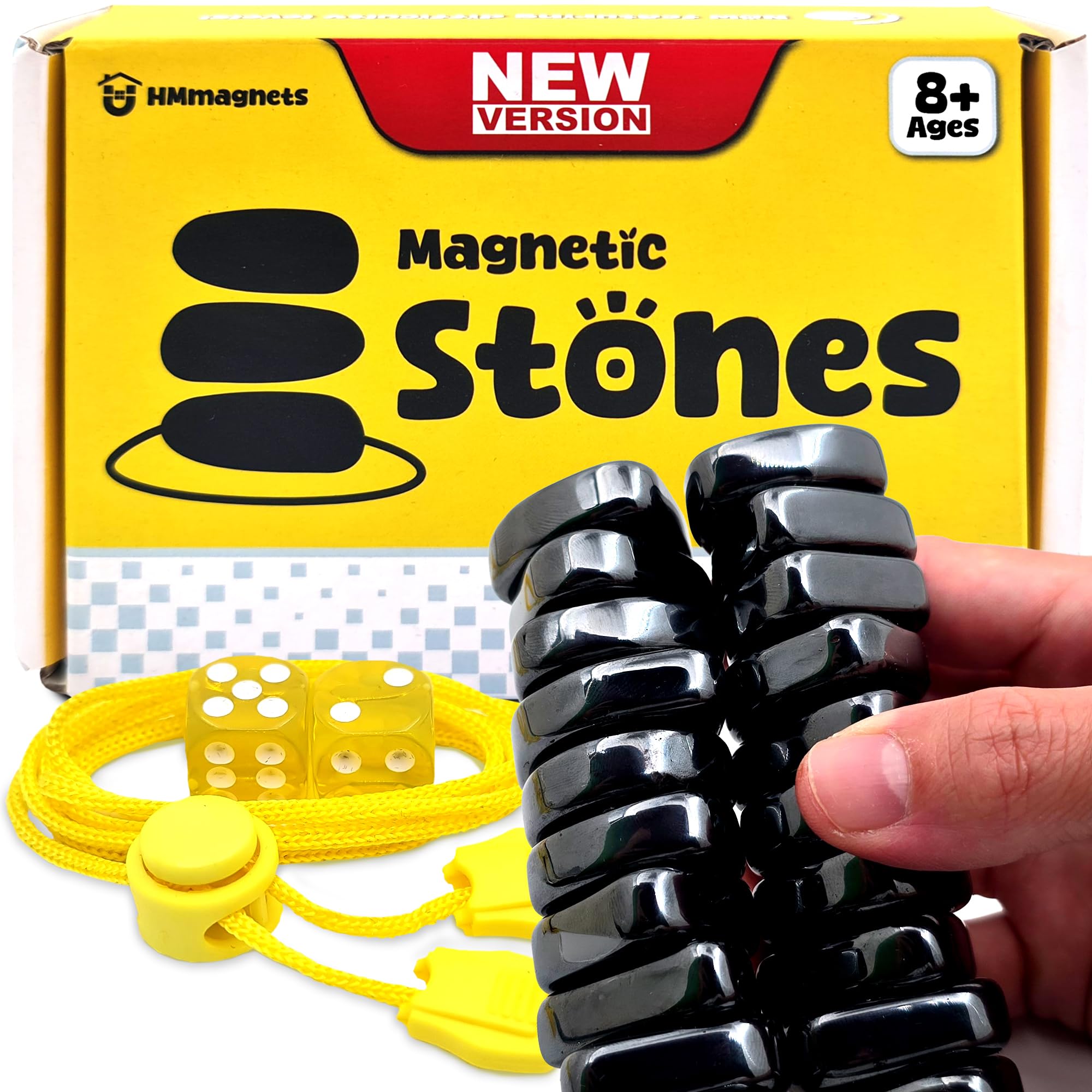 Upgraded Multi-Level Magnetic Chess Set with Large (Full-Size) Stones & String - Complete…