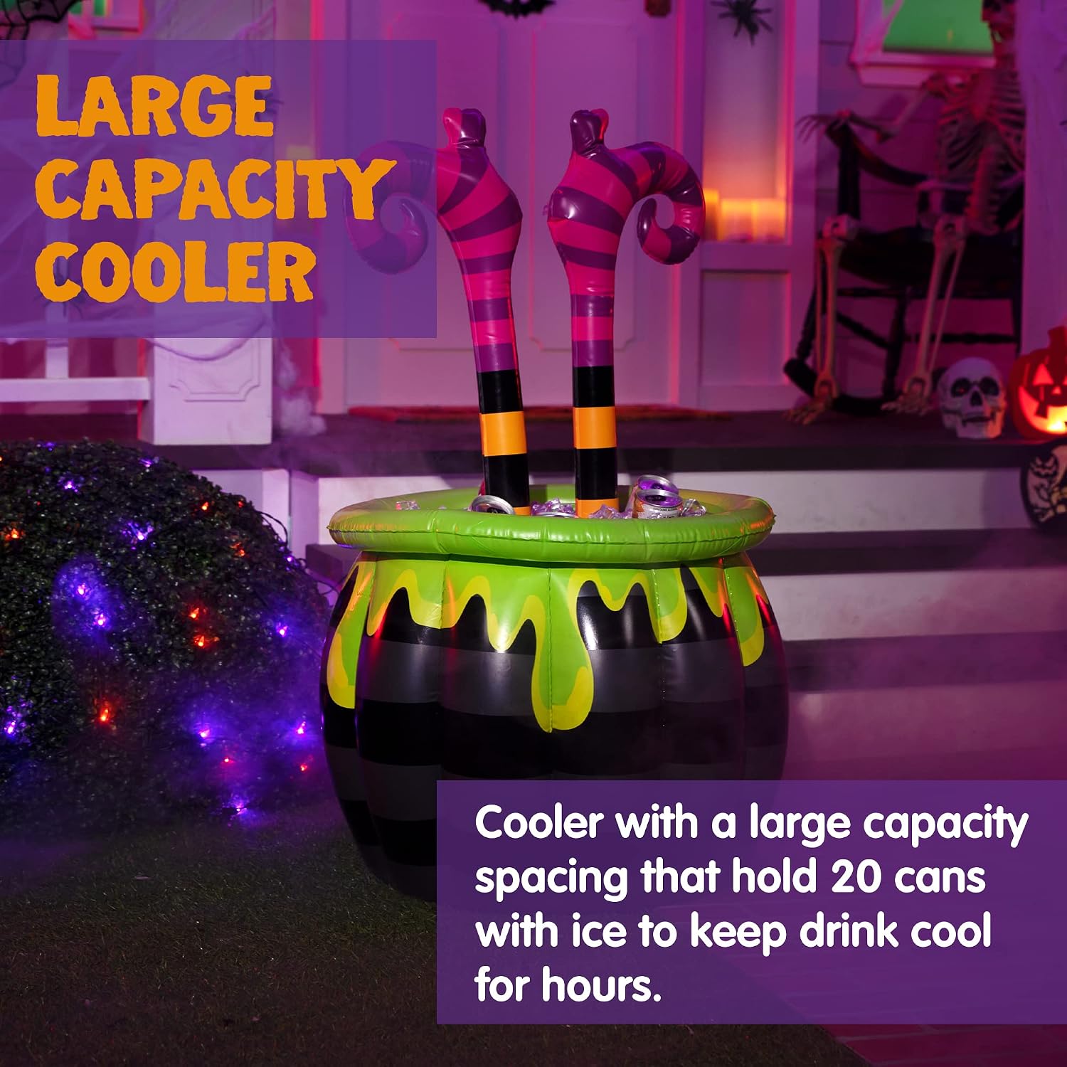 JOYIN 40'' Halloween Inflatable Witch Legs Cooler, Halloween Inflatable Witch Cooler Decoration Theme Party Décor, Party Supplies for Halloween Parties, Events