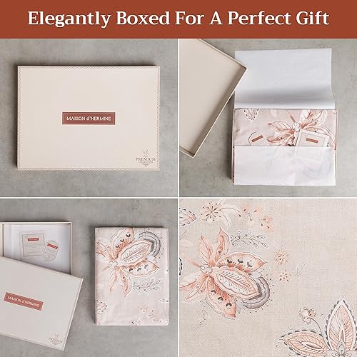 Miniatura 6 de Maison d' Hermine Mantel rectangular de alta calidad, 100% algodón peinado de 90 x 70 pulgadas, mantel reutilizable decorativo para comedor, granja,