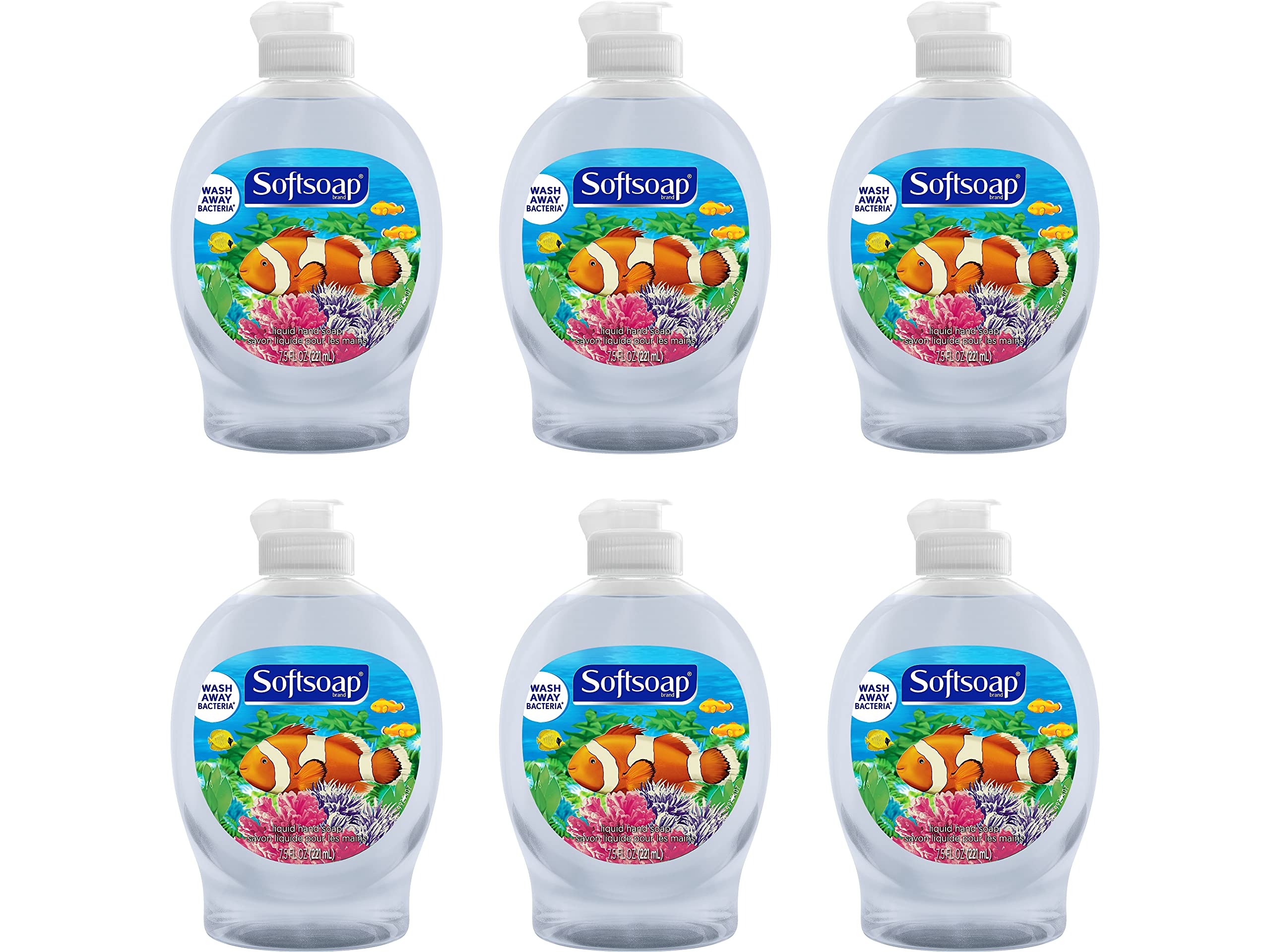 Softsoap Liquid Hand Soap, Bulk Hand Soap, Aquarium Series - 7.5 Fluid Ounces (6 Pack)