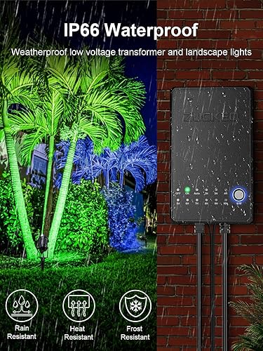 Miniatura 3 de ZUCKEO Kit de iluminación de paisaje RGBW todo en uno, luces de paisaje de bajo voltaje que cambian de color de 5 W con transformador y cable de 80