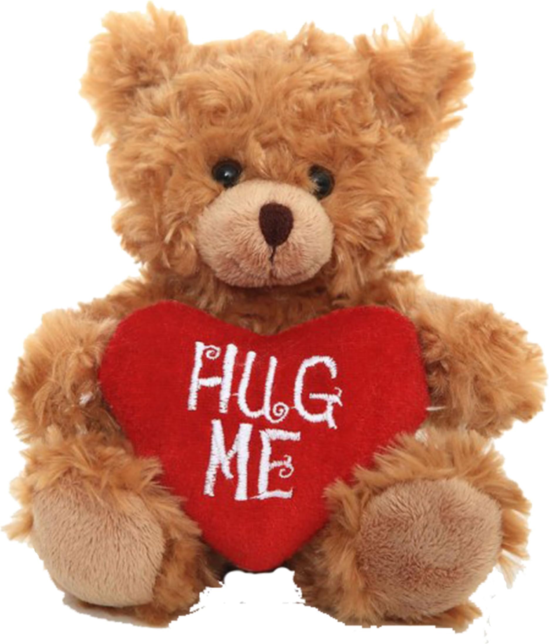 Plushland Brown Teddy Bear w/Red Heart Stuffed Animal (6”) Cute Love, Valentine’s Day, Mother's Day or Christmas Surprise for Boys and Girls | Plush, (Hug Me)