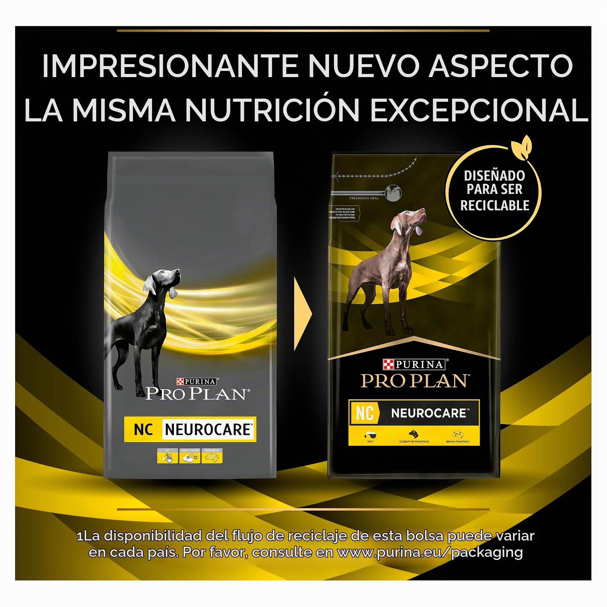 PRO PLAN Canino NC Neurocare, 12K, Alimento Completo para Perros de Todas Las Razas, con Aceite de triglicéridos de Cadena Media, Perros Adultos y Senior