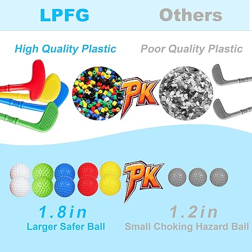Miniatura 5 de Juego de golf para niños pequeños con 10 bolas, juguetes de golf para niños pequeños para edades de 1, 2, 3, 4, 5 (juego de golf azul)