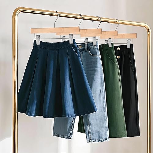 Miniatura 6 de Quality Hangers Perchas de madera para pantalones, paquete de 10 perchas giratorias de tela con gancho, falda de madera de loto, pantalones,