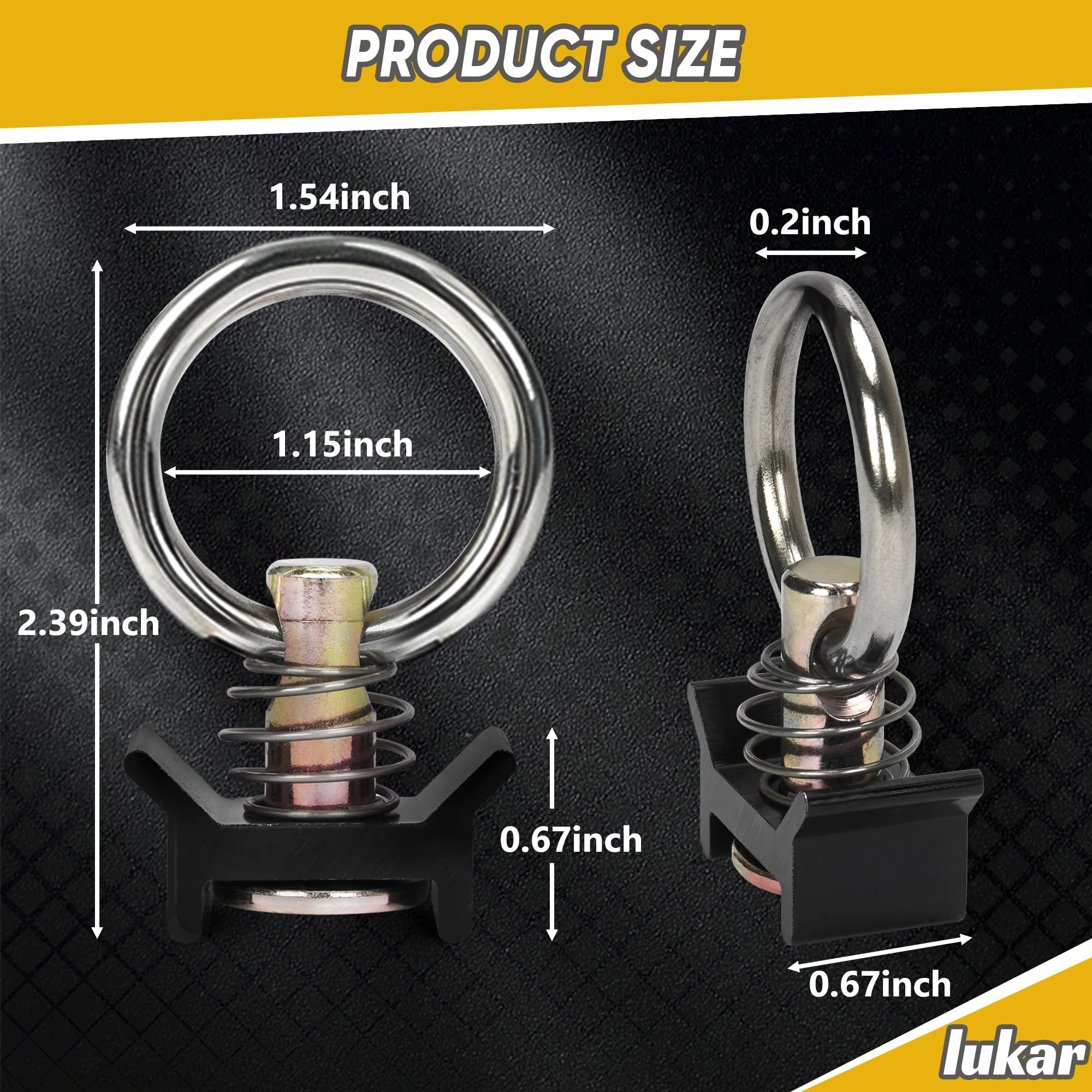 lukar 12 sztuk aluminiowych pojedynczych kołków L z pierścieniem O i sprężyną o udźwigu 1,8 kg