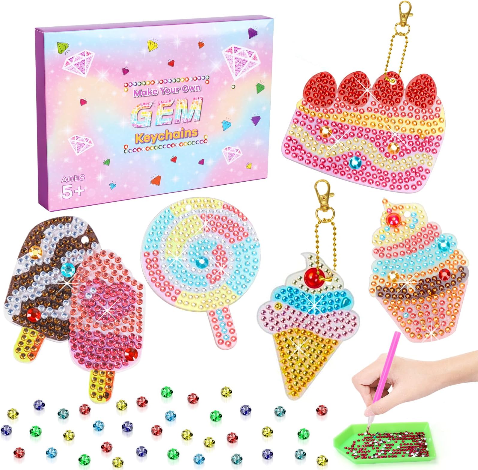 Gifts for 6-7-8-10 Year Old Girls,Crafts Presents for 6 7 8 9 10 11 Year Old Girls Art and Craft Set for Kids 6-12 Diamond Painting Mosaic Kits Toy for Girl Age 6-12 Years Old Girl Birthday Presents