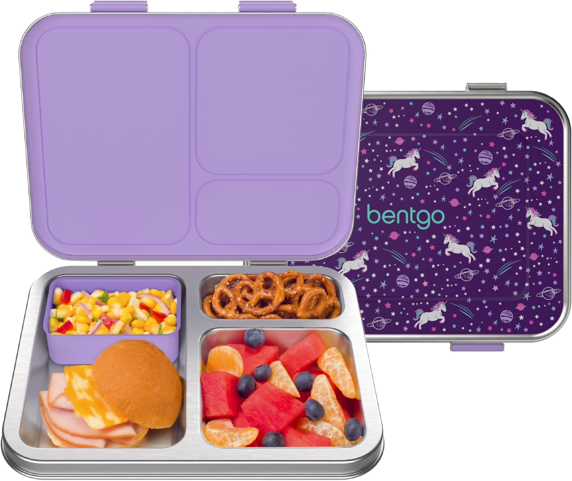 Bentgo - Kids Prints Lunchbox - Stainless Steel - Unicorn