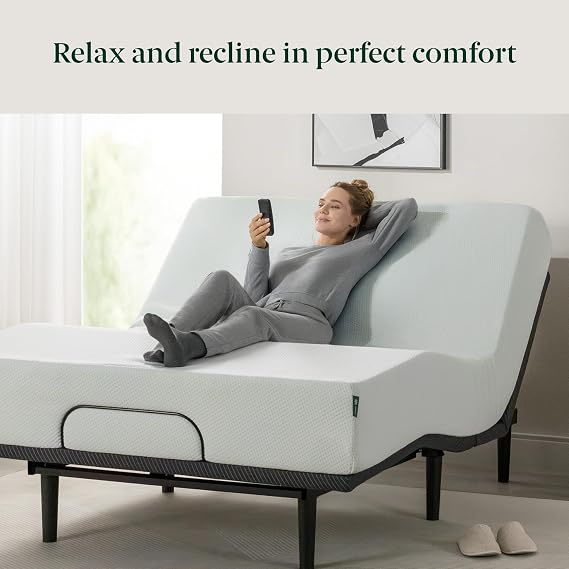 Zinus Nadia Adjustable Bed Frame, Electric Reclining Base, Queen