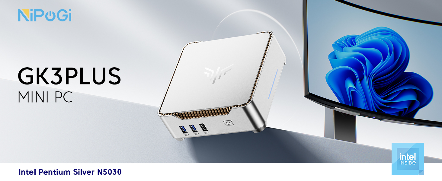 NiPoGi Mini PC Windows 11 Pro Intel N5030(Βeats N5000,up to 3.1GHz
