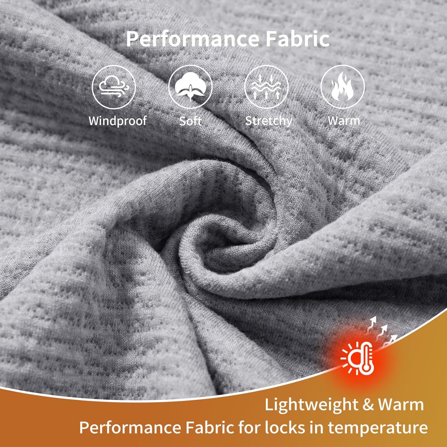 M MAELREG Mens Winter Jacket Performance Thermal Stand Collar Full Zip Textured Insulated Casual Jacket with 5 Pockets - Image 5