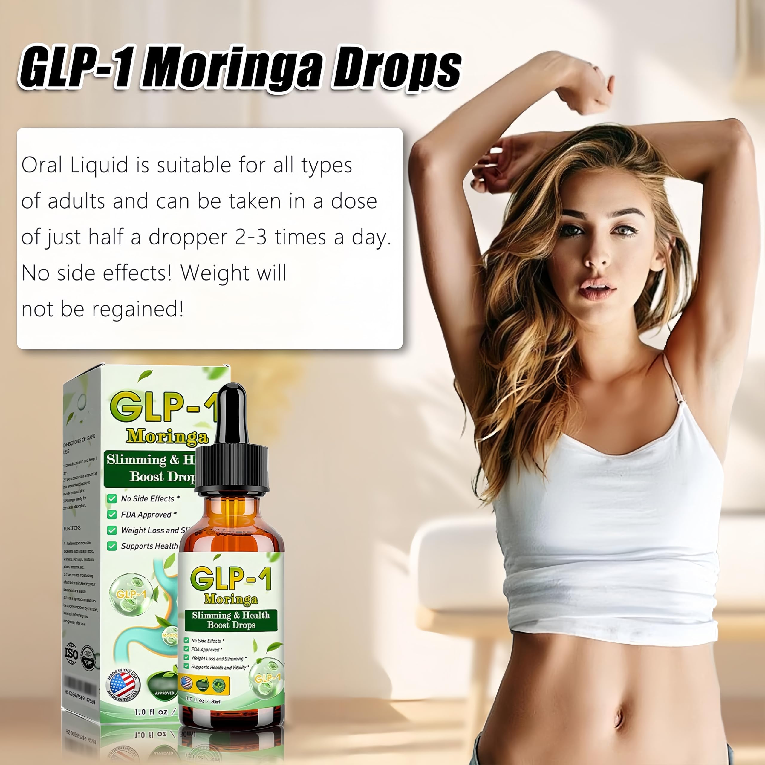 GLP-1 Drops, Advanced GLP-1 Drops, Organic Moringa GLP-1-30ML — view 5