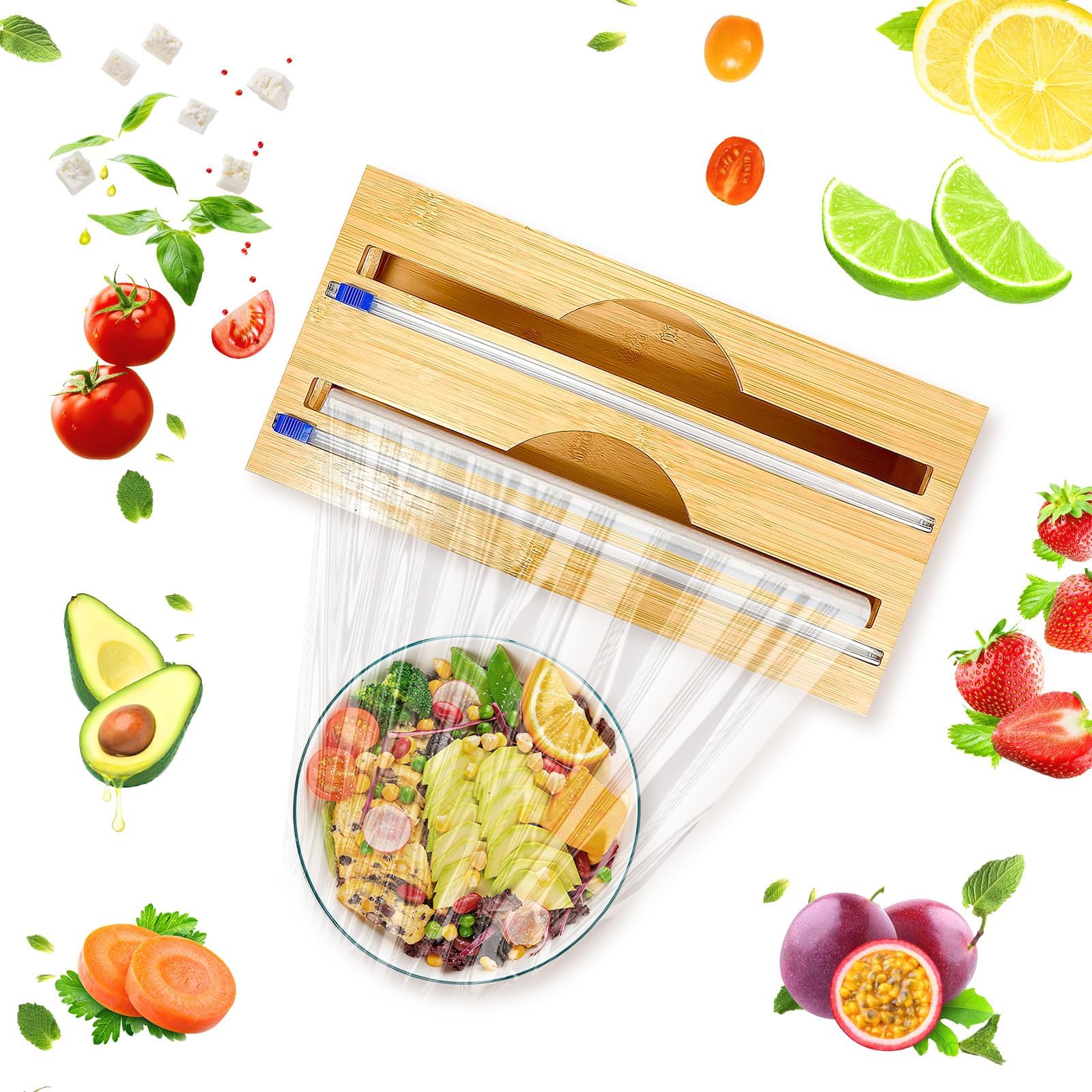 Cling Film Dispenser and Cutter,Foil and Plastic Wrap Dispenser Wax