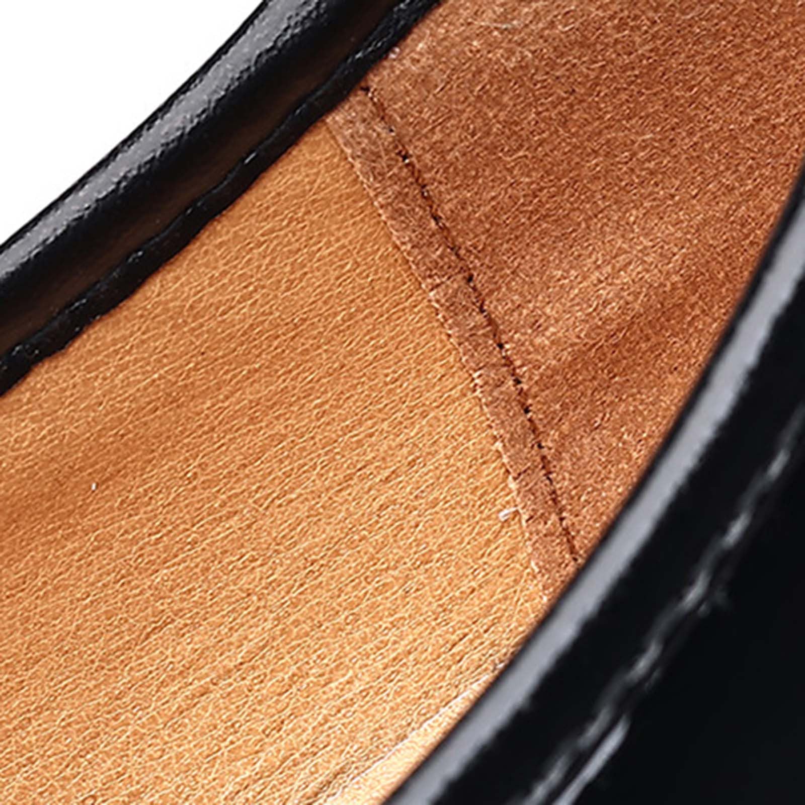 Scarpe da uomo classiche e comode, a punta, eleganti, formali, senza lacci, larghe, in pelle lucida, per lavoro, ufficio, affari
