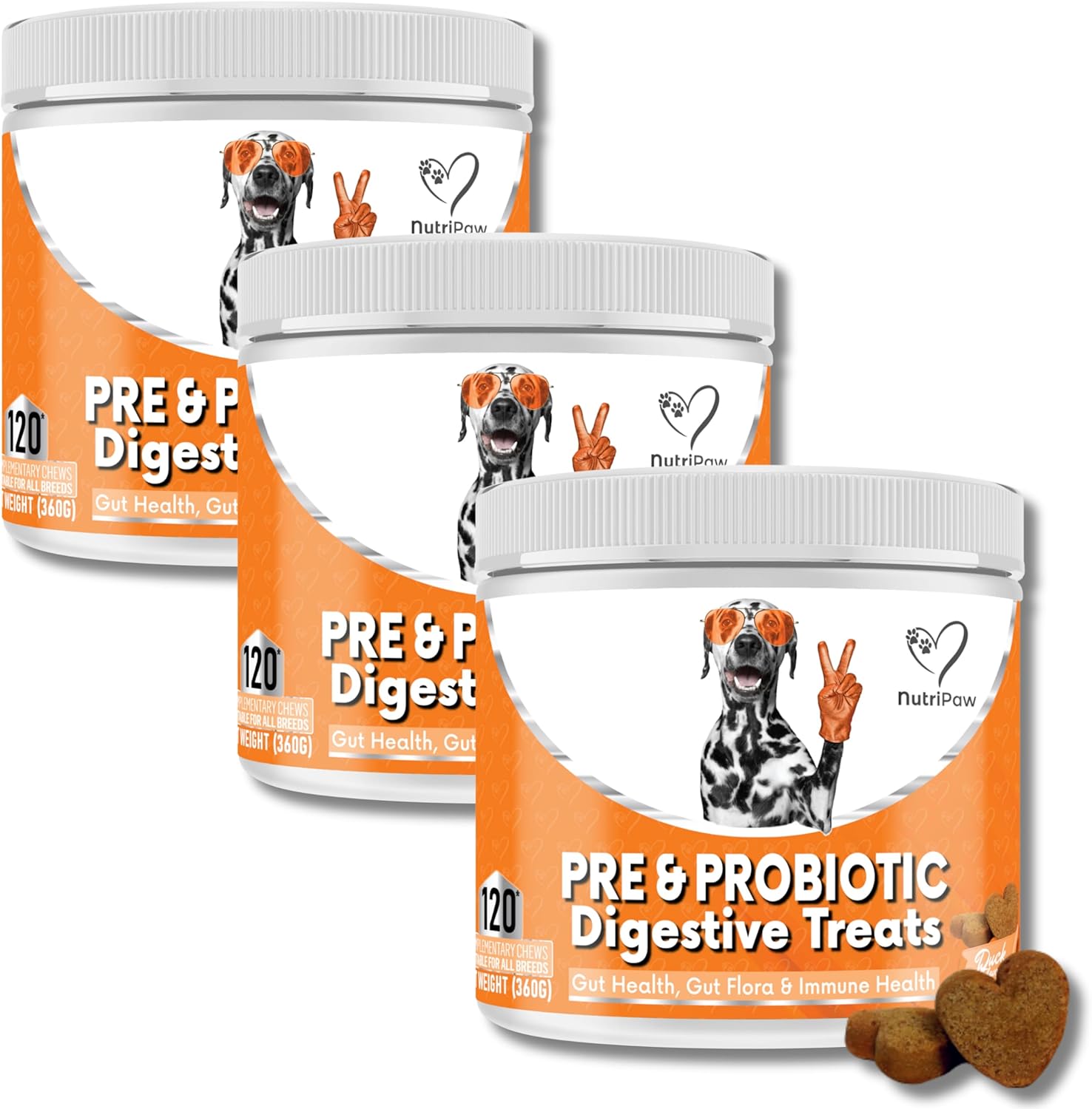 NutriPaw Pre & Probiotic Treats For Dogs Gut & Digestive Health