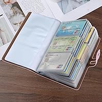 Vista 6 de Soporte de Tarjeta de Crédito con Bloqueo RFID, Organizador de Tarjetas de Visita de Cuero con 96 Ranuras, Funda Protectora de Tarjeta de Crédito