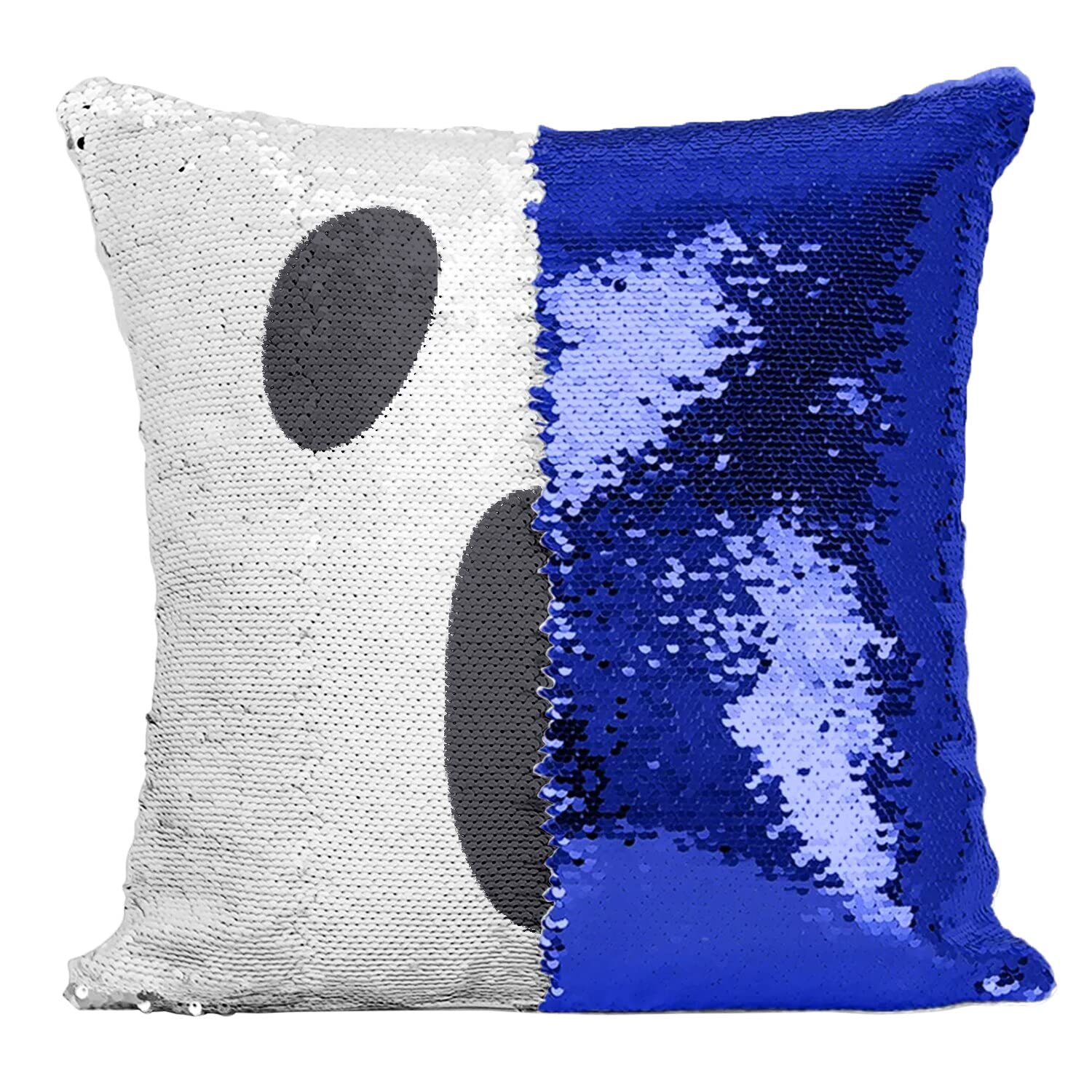 Coussin Sequin Ghost Face : Paillettes Bleu Déco Halloween Peur et Horreur Film Cinéma