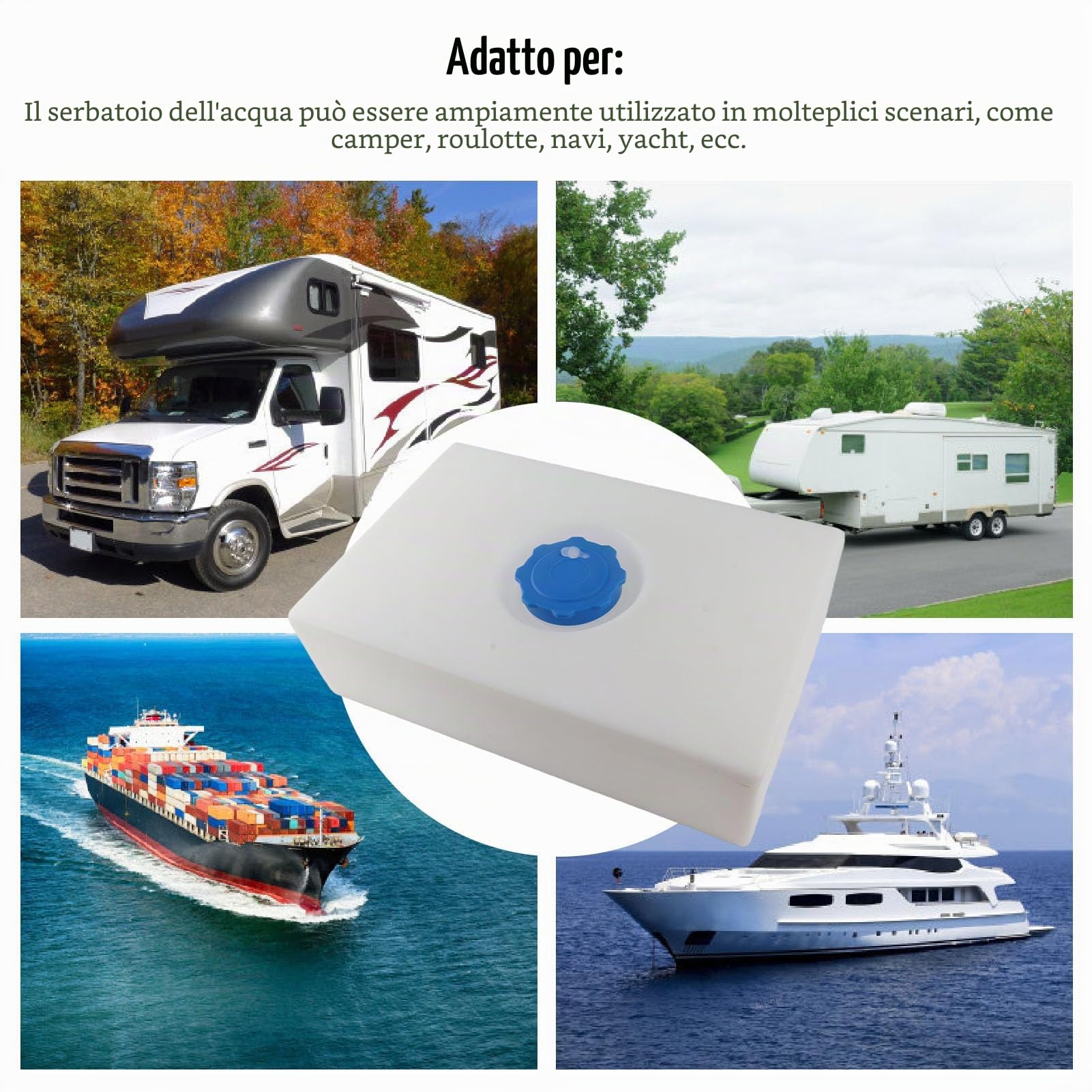 Luocute Serbatoio di Stoccaggio dell'Acqua per 5 Galloni, Materiale LLDPE per Uso Alimentare a Prova di Perdite, Facile Trasportare con Ampia Apertura della Bocca, per